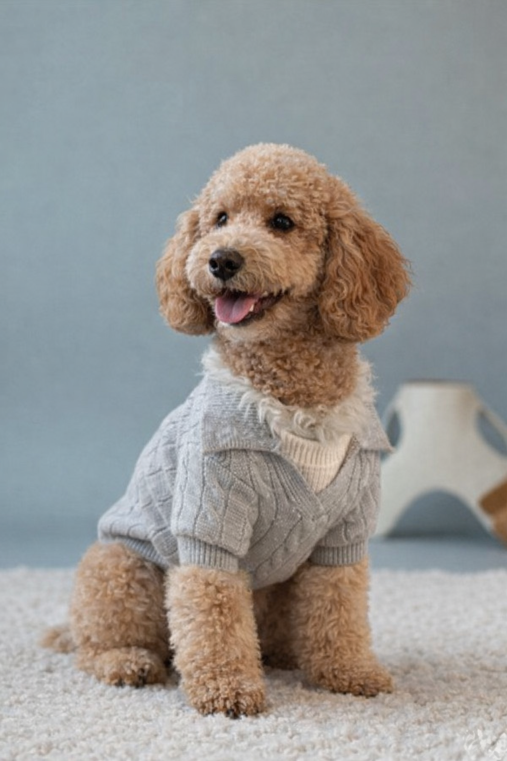 Cable-Knit Polo Sweater