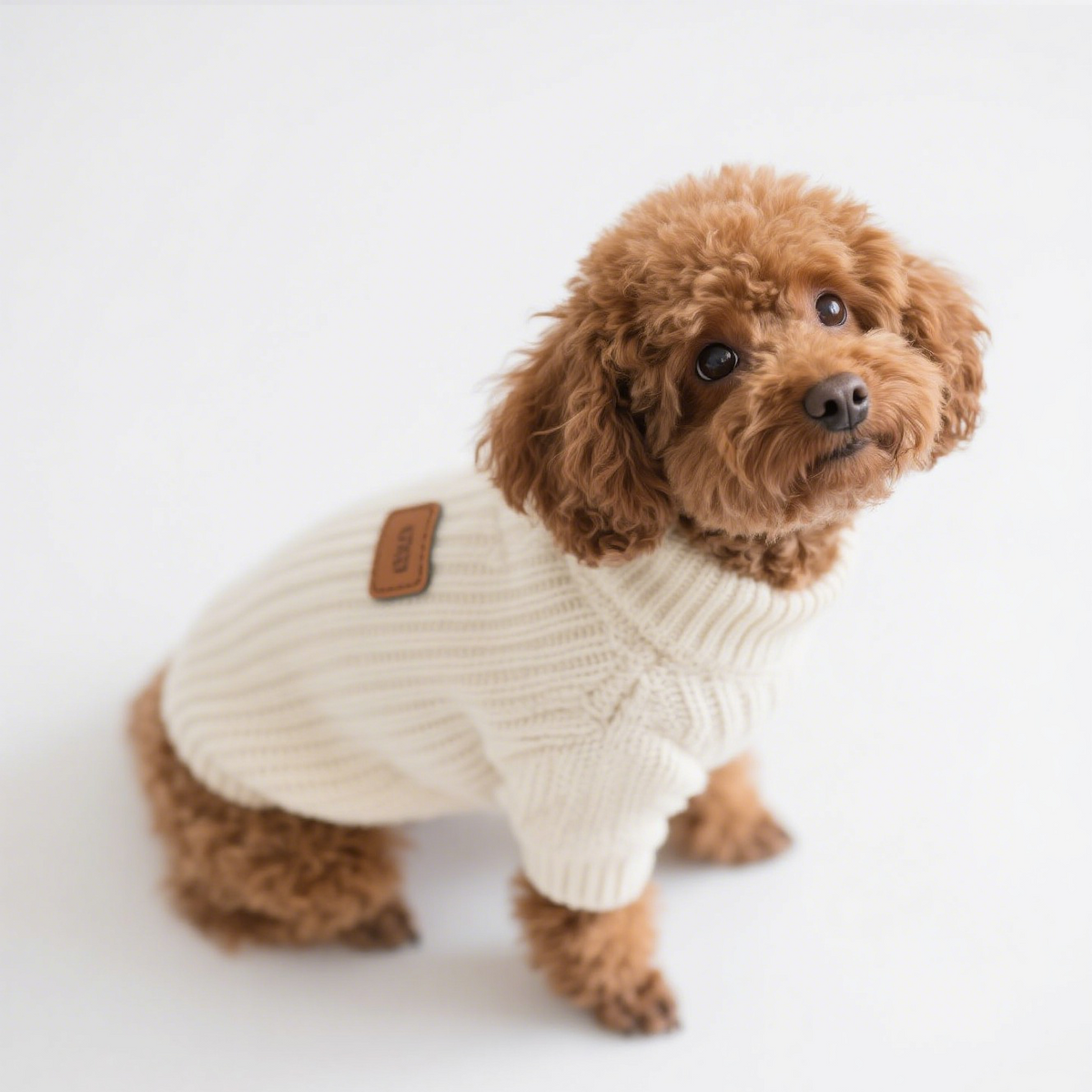 Chunky Knit Turtleneck, three-quarter view