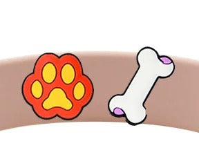 Paw print and bone dog collar charms