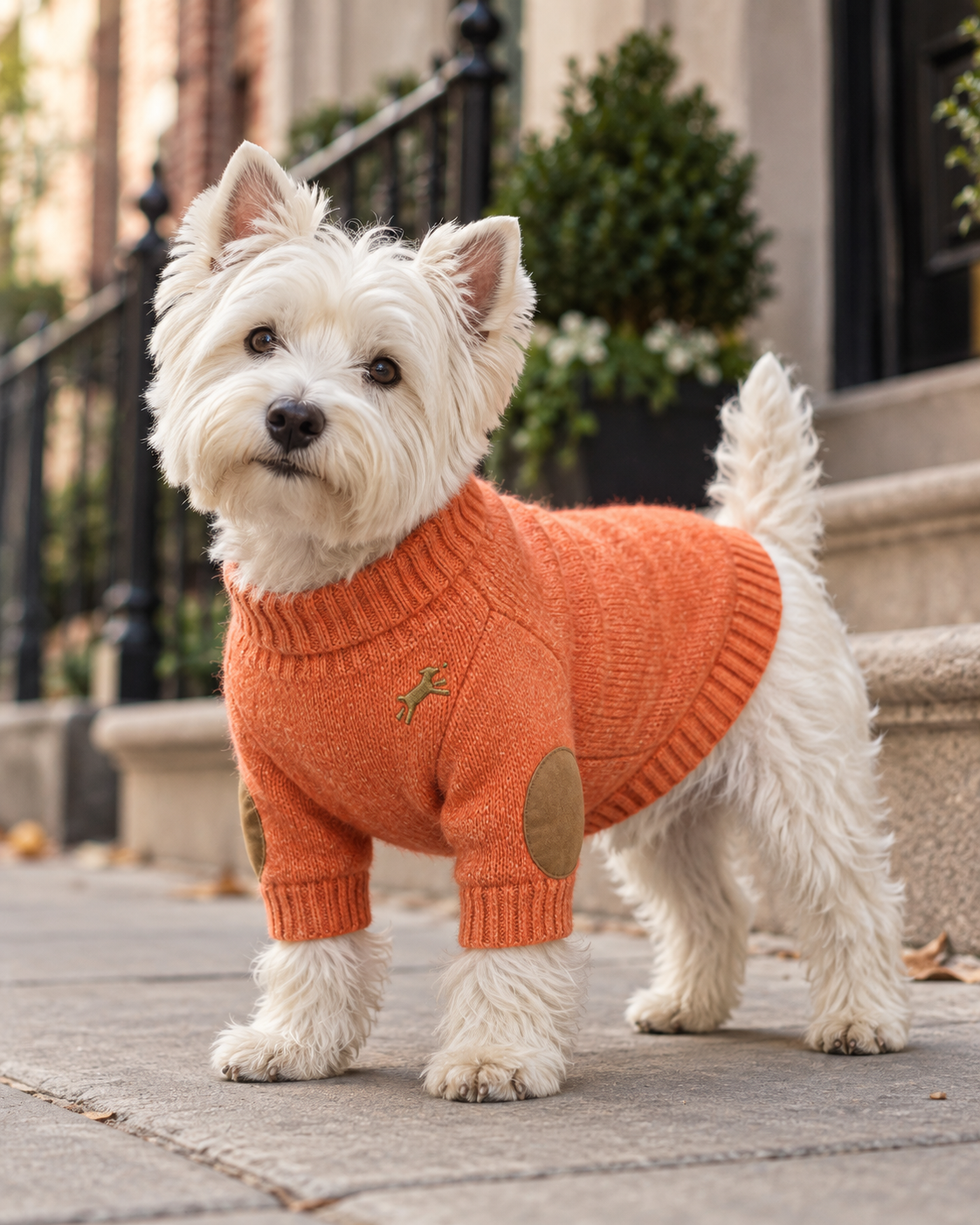 Suede-Patch Wool-Cashmere Sweater
